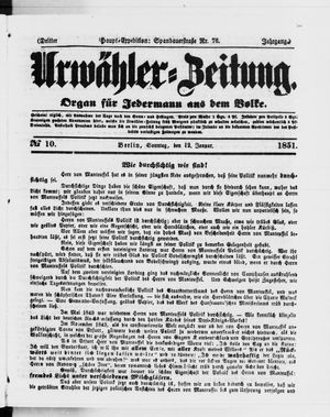 Urwähler-Zeitung on Jan 12, 1851