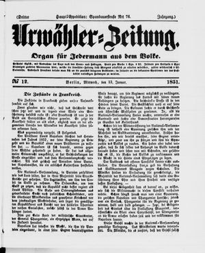 Urwähler-Zeitung vom 15.01.1851