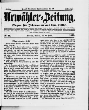 Urwähler-Zeitung vom 22.01.1851
