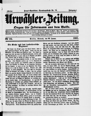 Urwähler-Zeitung vom 29.01.1851