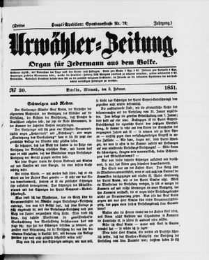 Urwähler-Zeitung on Feb 5, 1851