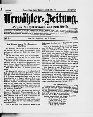 Urwähler-Zeitung on Feb 8, 1851