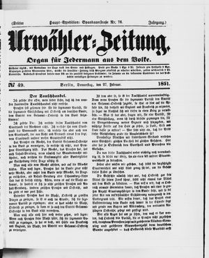 Urwähler-Zeitung on Feb 27, 1851
