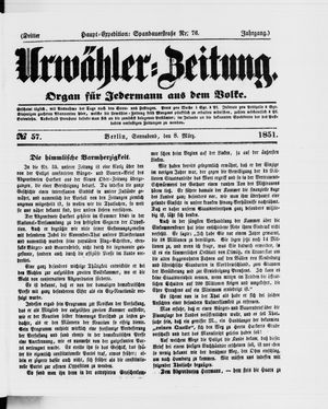 Urwähler-Zeitung vom 08.03.1851