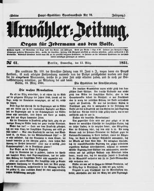 Urwähler-Zeitung on Mar 13, 1851