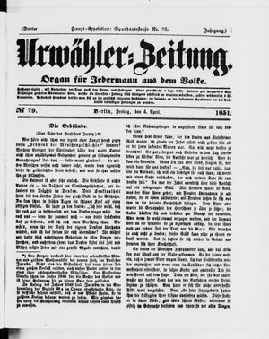 Urwähler-Zeitung on Apr 4, 1851