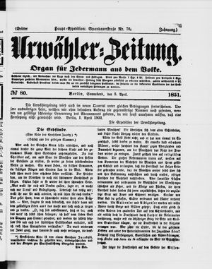 Urwähler-Zeitung vom 05.04.1851