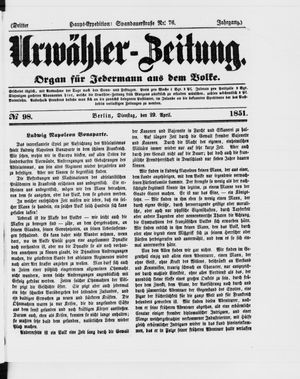 Urwähler-Zeitung vom 29.04.1851