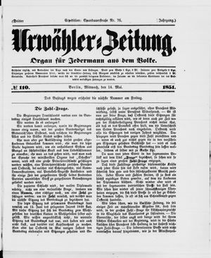 Urwähler-Zeitung vom 14.05.1851