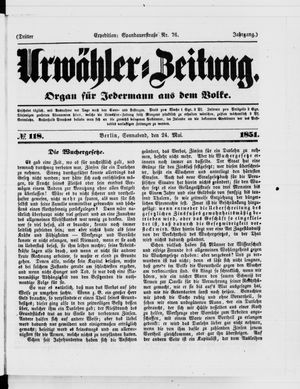 Urwähler-Zeitung on May 24, 1851