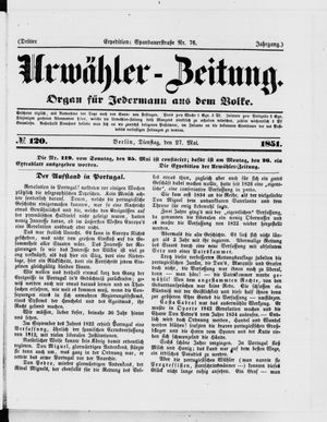Urwähler-Zeitung vom 27.05.1851