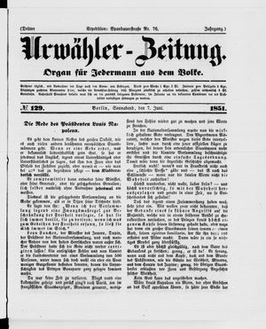 Urwähler-Zeitung on Jun 7, 1851