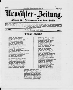 Urwähler-Zeitung vom 08.06.1851
