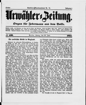 Urwähler-Zeitung vom 20.06.1851