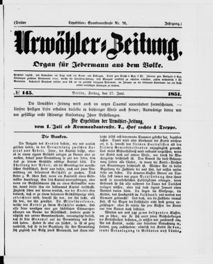 Urwähler-Zeitung vom 27.06.1851
