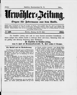 Urwähler-Zeitung vom 29.06.1851