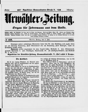 Urwähler-Zeitung on Jul 4, 1851