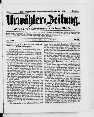 Urwähler-Zeitung vom 23.07.1851