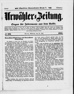 Urwähler-Zeitung vom 30.07.1851