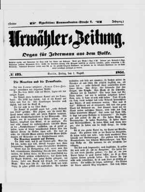 Urwähler-Zeitung vom 01.08.1851