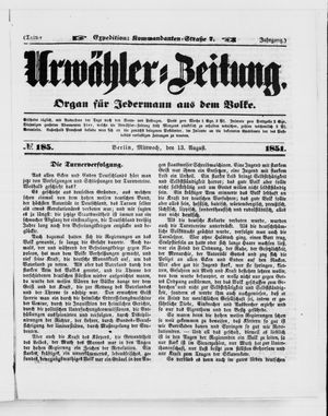 Urwähler-Zeitung on Aug 13, 1851
