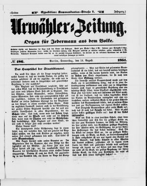 Urwähler-Zeitung vom 14.08.1851