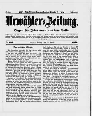 Urwähler-Zeitung on Aug 15, 1851