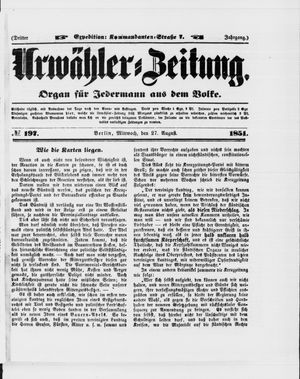 Urwähler-Zeitung on Aug 27, 1851