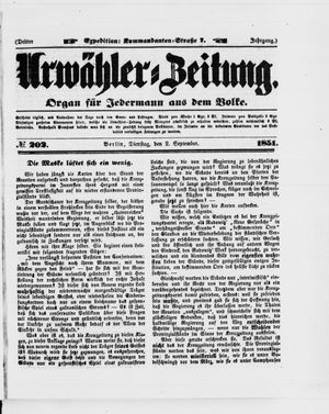 Urwähler-Zeitung on Sep 2, 1851