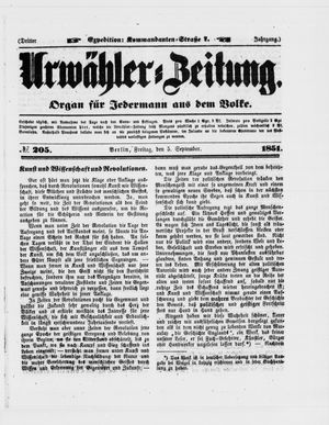 Urwähler-Zeitung vom 05.09.1851
