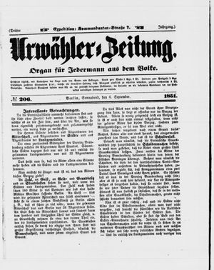 Urwähler-Zeitung on Sep 6, 1851