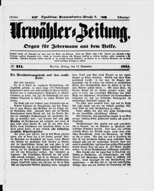 Urwähler-Zeitung on Sep 12, 1851
