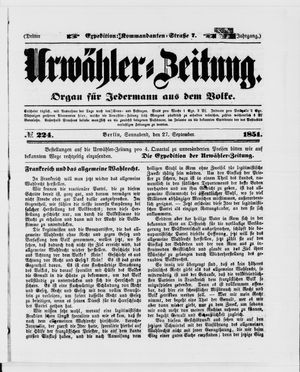 Urwähler-Zeitung vom 27.09.1851