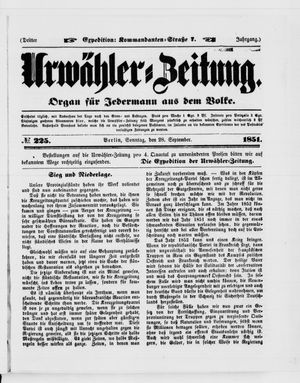 Urwähler-Zeitung vom 28.09.1851