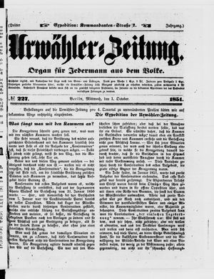 Urwähler-Zeitung vom 01.10.1851