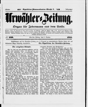 Urwähler-Zeitung on Oct 3, 1851