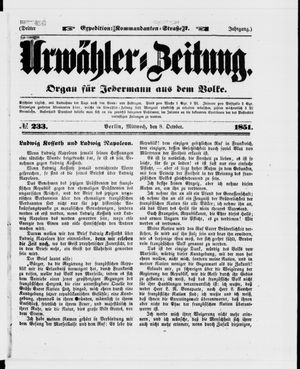 Urwähler-Zeitung vom 08.10.1851