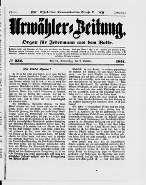 Urwähler-Zeitung on Oct 9, 1851