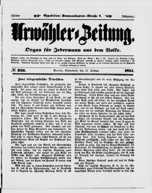 Urwähler-Zeitung vom 11.10.1851