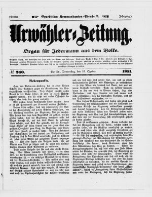 Urwähler-Zeitung on Oct 16, 1851