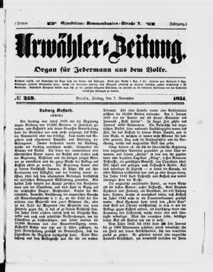 Urwähler-Zeitung vom 07.11.1851