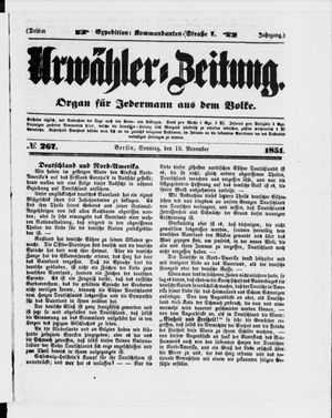 Urwähler-Zeitung vom 16.11.1851
