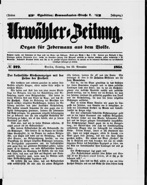 Urwähler-Zeitung vom 23.11.1851