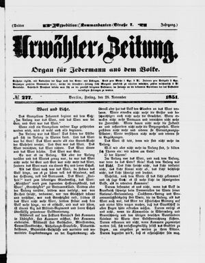 Urwähler-Zeitung vom 28.11.1851