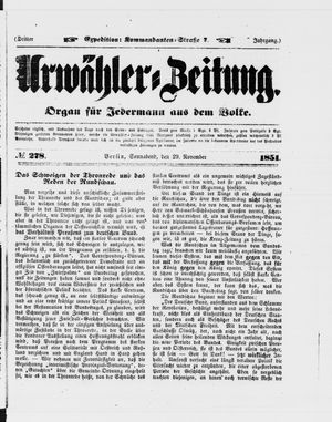 Urwähler-Zeitung vom 29.11.1851