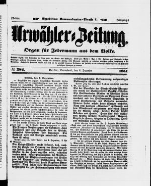 Urwähler-Zeitung vom 06.12.1851