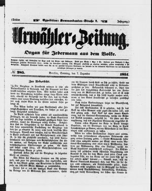 Urwähler-Zeitung vom 07.12.1851