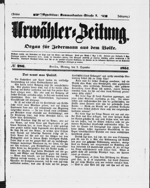 Urwähler-Zeitung vom 09.12.1851