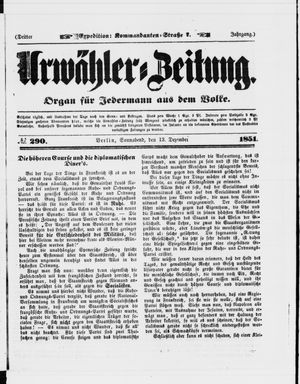 Urwähler-Zeitung vom 13.12.1851