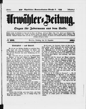 Urwähler-Zeitung vom 16.12.1851
